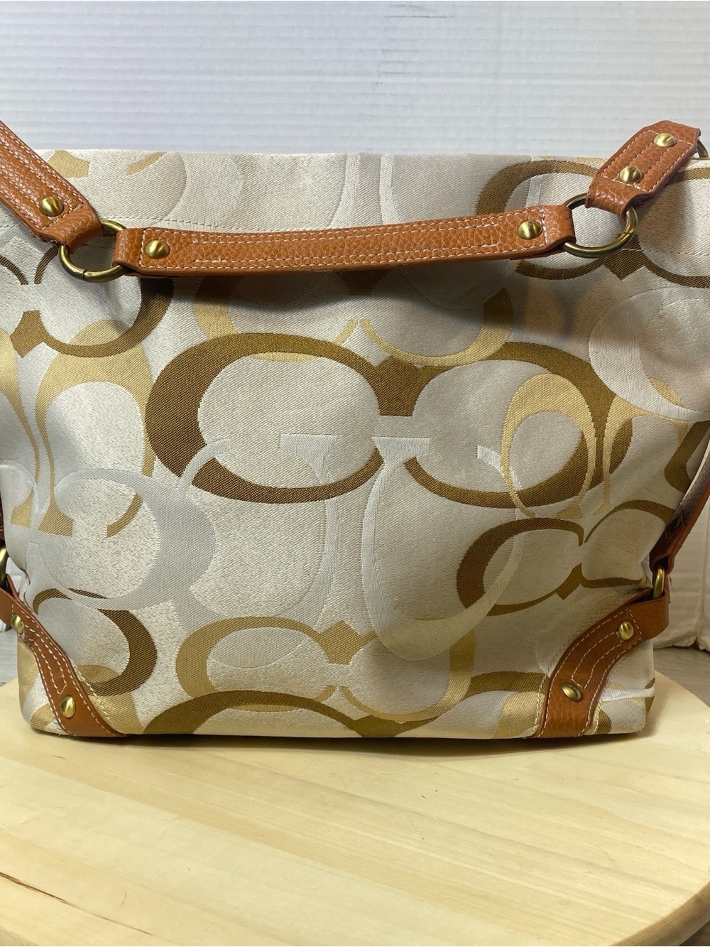 Vintage Y2K Coach Carly Optic Signature Large Hobo Bag Shoulder Purse 11960